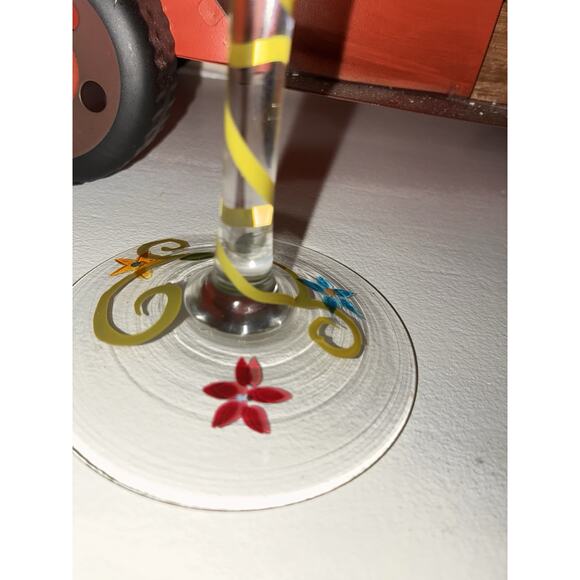 Wine Goblet Glasses Hand Painted Owls Set of 2 - Picture 6 of 9